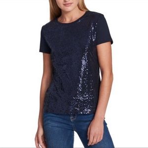 NWT Tommy Hilfiger Sequin Front Tee size Large